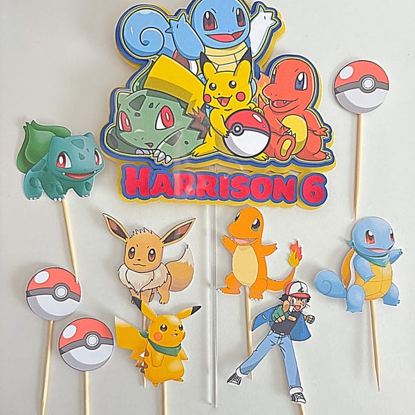 Pokémon Cake Topper and Character Set