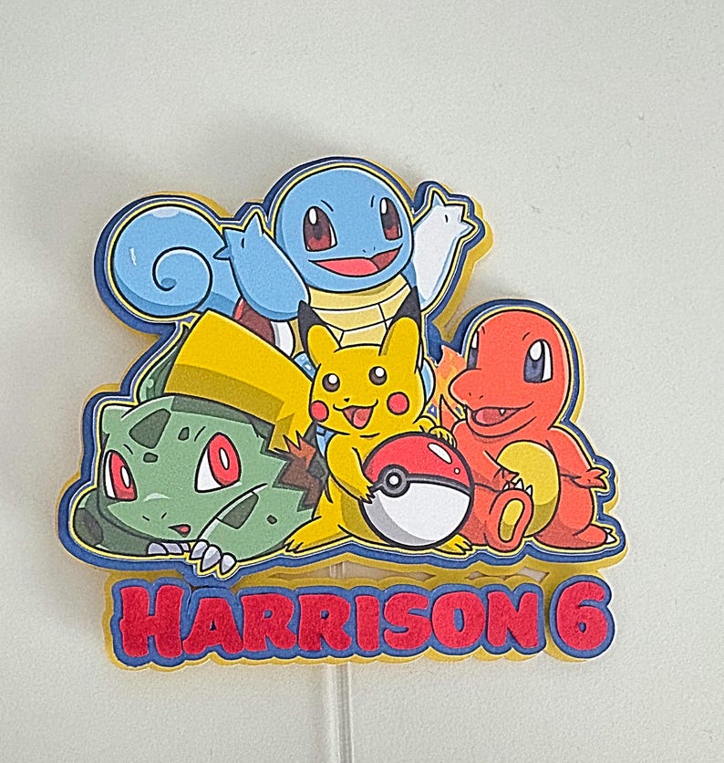 Charmander Lettering Pokémon Cake Topper and Character Set - Etsy UK