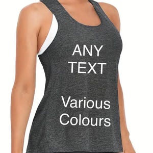 Ladies workout/gym tops - personalised with any writing