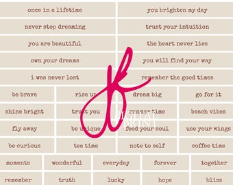 Junk Journal (Wörter Zitate Sentiment) (Instant Download)