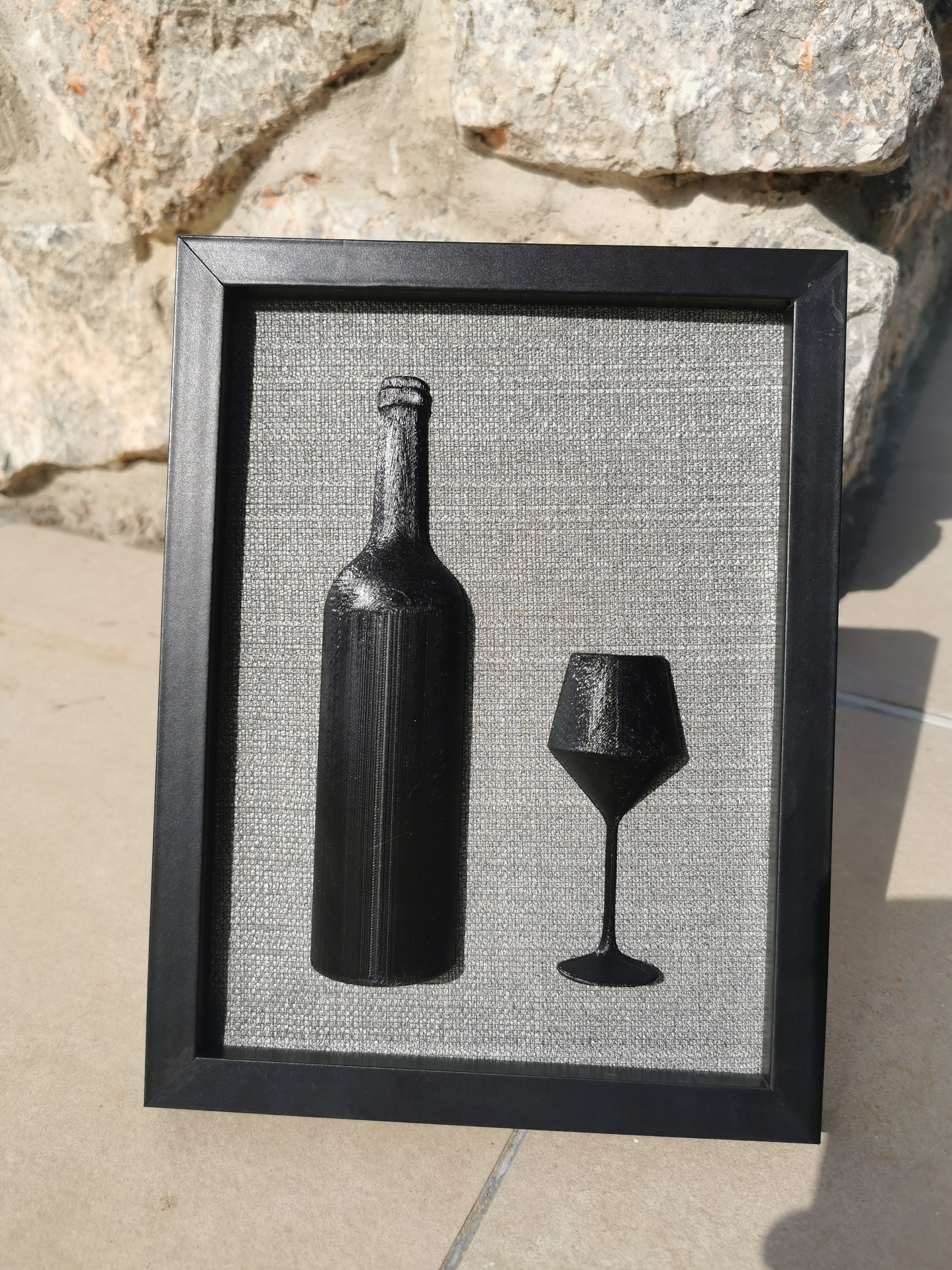 Cadre de Décoration Bouteille & Verre Vin