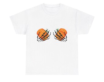 Pumpkin Hands funny gift shirt halloween Unisex Heavy Cotton Tee