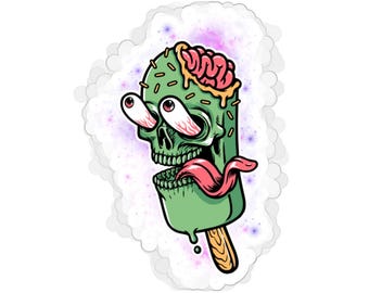 Zombie ice cream Kiss-Cut Stickers