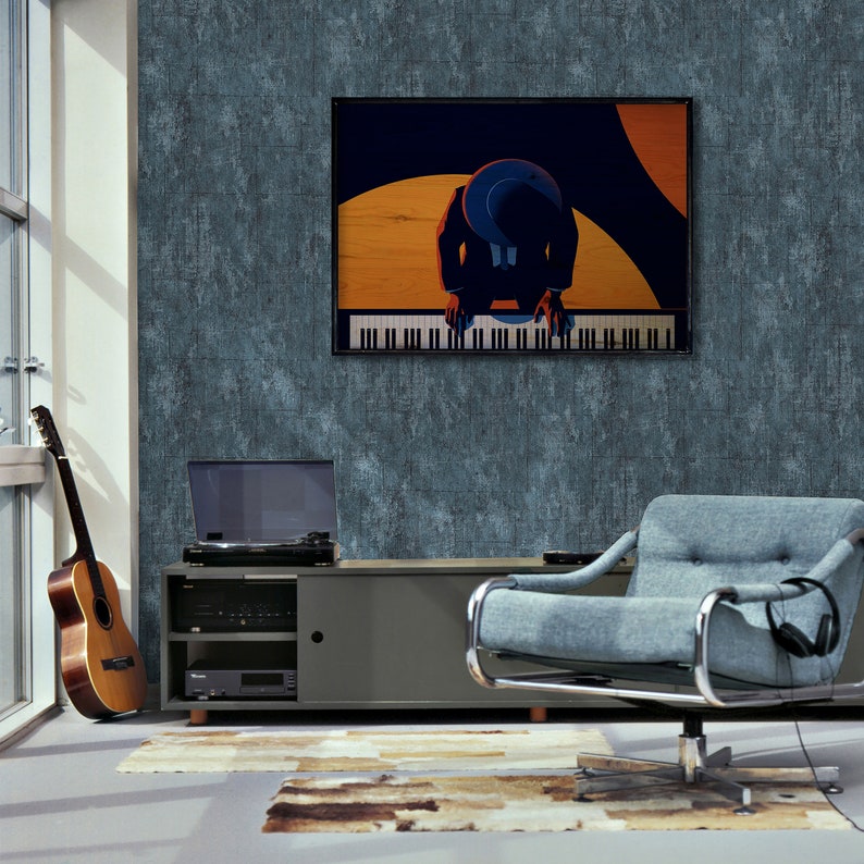 Pianist Wooden Tableau Wall Painting Wood Wall Art Wood Etsy