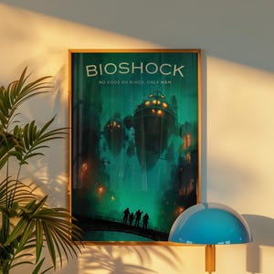 Bioshock Poster, Rapture Poster Download, Video Game Poster, Bioshock Wallart, Concept Art, Gaming Decor, Underwater City Rapture,