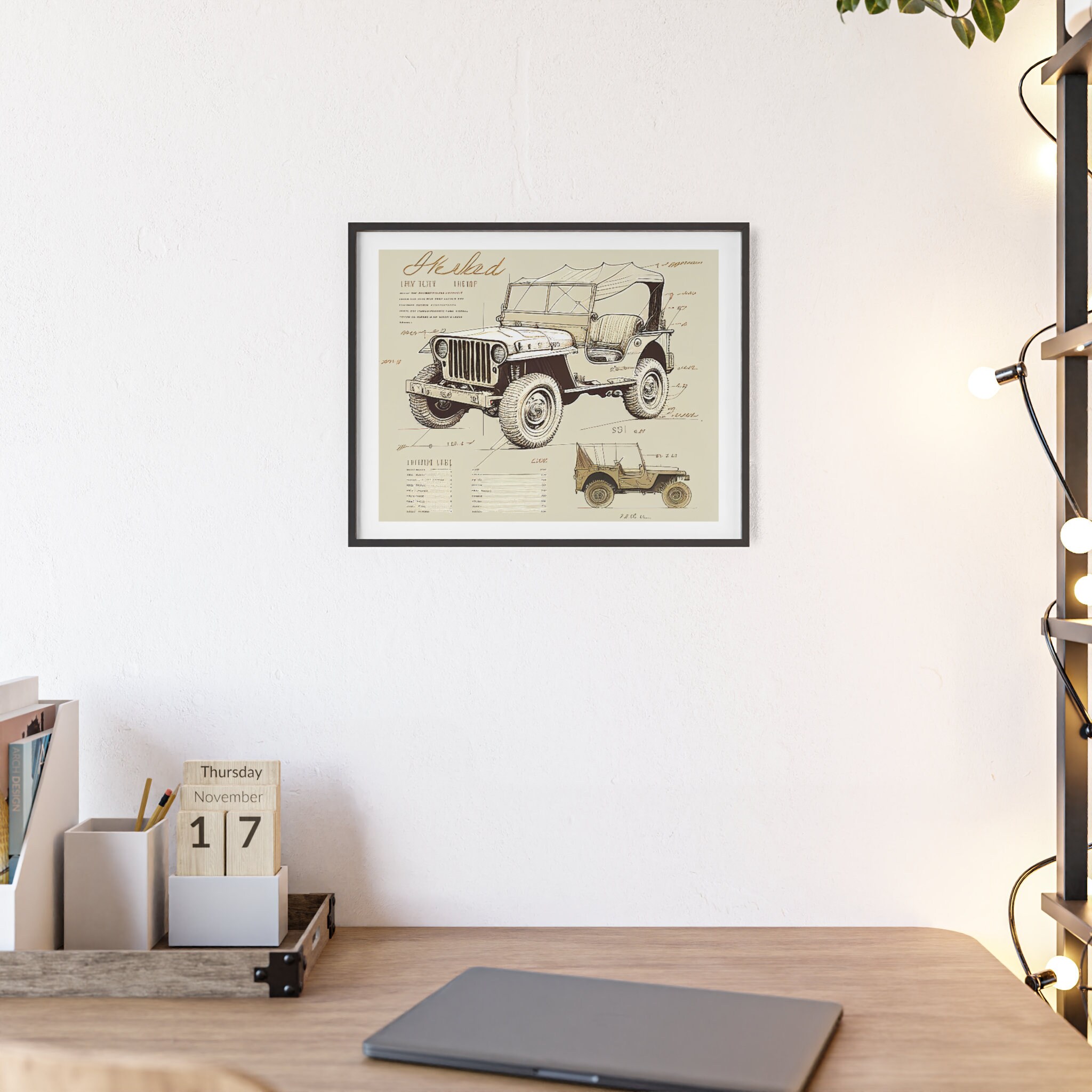Willys Jeep Wall Art, Printable Jeep, Vintage Neutral Jeep Print , War, Jeep Design, Willys MB ...