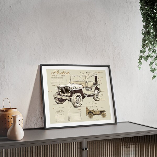 Willys Jeep Wall Art, Printable Jeep, Vintage Neutral Jeep Print , War, Jeep Design, Willys MB, Kids Bedroom, Office INSTANT DOWNLOAD