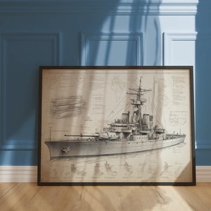 Vintage Battleship Wall Art, Ship Design, Navy, Kids Bedroom, Office, Boat poster, ManCave wall decor, Ship Wall Decor, Bathroom Poster