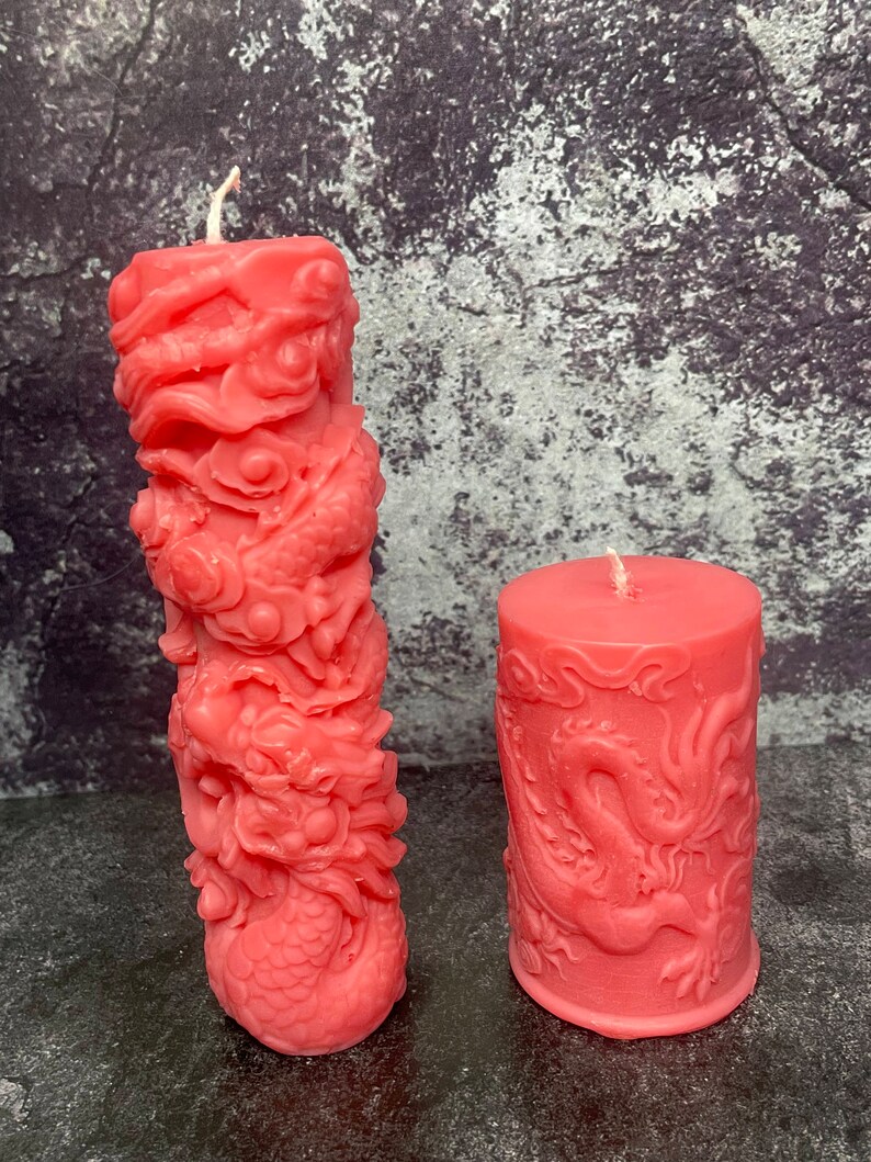 Dragon's Blood Scented Soy Candle, Handmade Dragon Statue Candle ...