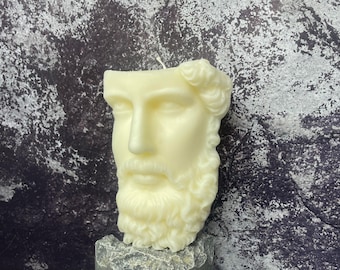 Customized Zeus Half Face Candle, Greek Sculpture, Art Style Sculptural Candle, Aesthetic Soy Candle, Greek Mythology, Antiquity, Handmade