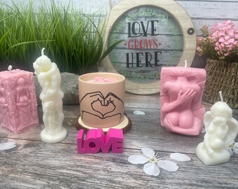 Valentinstag Kerze, Liebeskerzen, Sexy Paar Skulptur Kerzen, Amor Statue, Art Style Sojakerzen, Geschenk für Sie