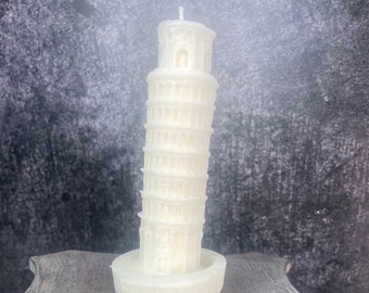 Leaning tower of Pisa candle, Sculptural candle, Art style home decoration, Aesthetic candle, Handmade soy candle