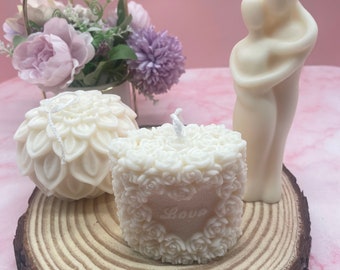 Umarmendes Paar Liebeskerze, Liebhaber, handgemachte festliche Kerze, Kunststil Sojakerze, ästhetische Kerze, Wohnkultur, Valentinstag Geschenk für Sie