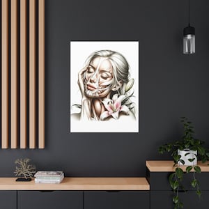Gesichtsanatomie - Kunst auf Leinwand, Gesichtsanatomie - Leinwand, Botox Kunst, Medizinisches Spa-Kunst, Gesichtsmuskulatur, Kosmetikerin Spa Art