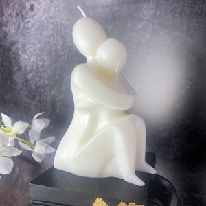 子供を抱きしめる母親の彫刻キャンドル、母の愛、美しいソイキャンドル、手作りキャンドル、彼女への新築祝いの贈り物、母の日の贈り物
