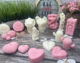 Liebeskerzen, Amor, umarmendes Paar, Sojakerze, Liebeskerze, Ästhetische Kerze, Wohnkultur, Geschenk für Sie, Valentinstag, Einweihungsparty