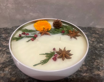 Luxury Holiday Candle, Winter Forest Tin Candle, Winter Candle, Fall Candle, Camping Candle, Aromatherapy Candle,  Housewarming Gift