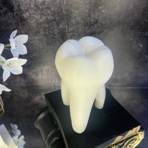 Tooth Sculptural Candle, Handmade Soy Candle, Dentist Clinic Candle, Unique Cool Gift Idea
