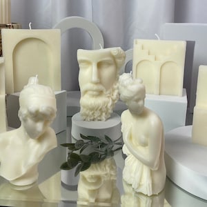 Greek/Roman Gods and Godesess Statue Candle, Sculptural Candle, Antique Art, Handmade Aesthetic Soy Candle, Housewarming Gift, Home Decor