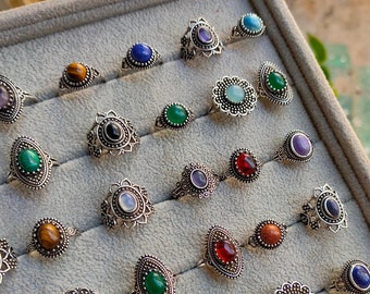 Bulk rings assorted gemstone ring lot, Bulk assorted lot mixed styles, mixed ring sizes minimalist bulk buy wholesale lot assorted variety