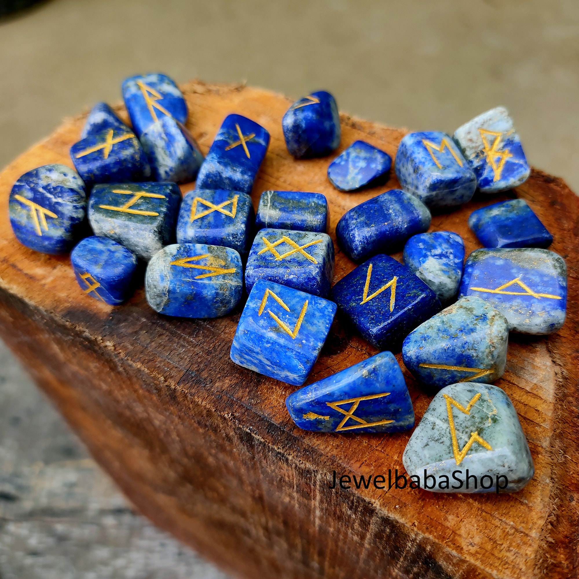  YATHABI Lapis Lazuli Crystal - Rune Set of 25 - Rune