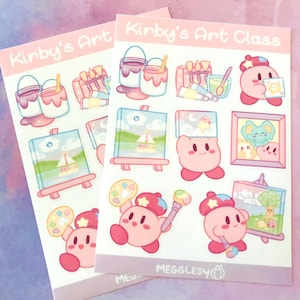 Kirby&#39;s Art Class || A6 Vinyl Sticker Sheet