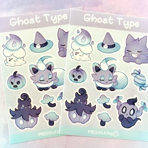 Ghost Type || A6 Vinyl Sticker Sheet PKMN
