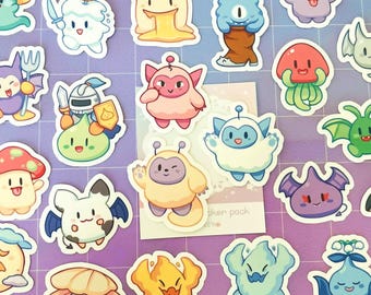 DQ Monster Stickers SET 2 | Mystery Pack of 9, Waterproof Vinyl