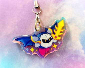 Meta Knight || 2" Double Sided Rainbow Acrylic Phone Charm Front Side Epoxy