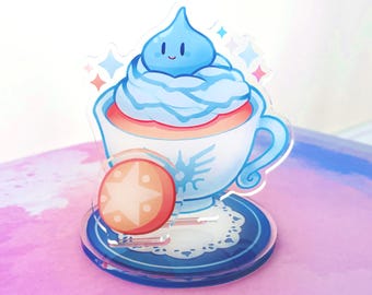Blue Slime Latte || Double Sided Acrylic Standee / Figure / Statue