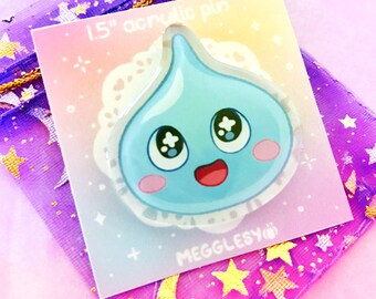 Blue Slime Epoxy Acrylic Pin