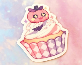 Pink Pumpkin Cupcake || Sand Glitter Vinyl Matte Sticker