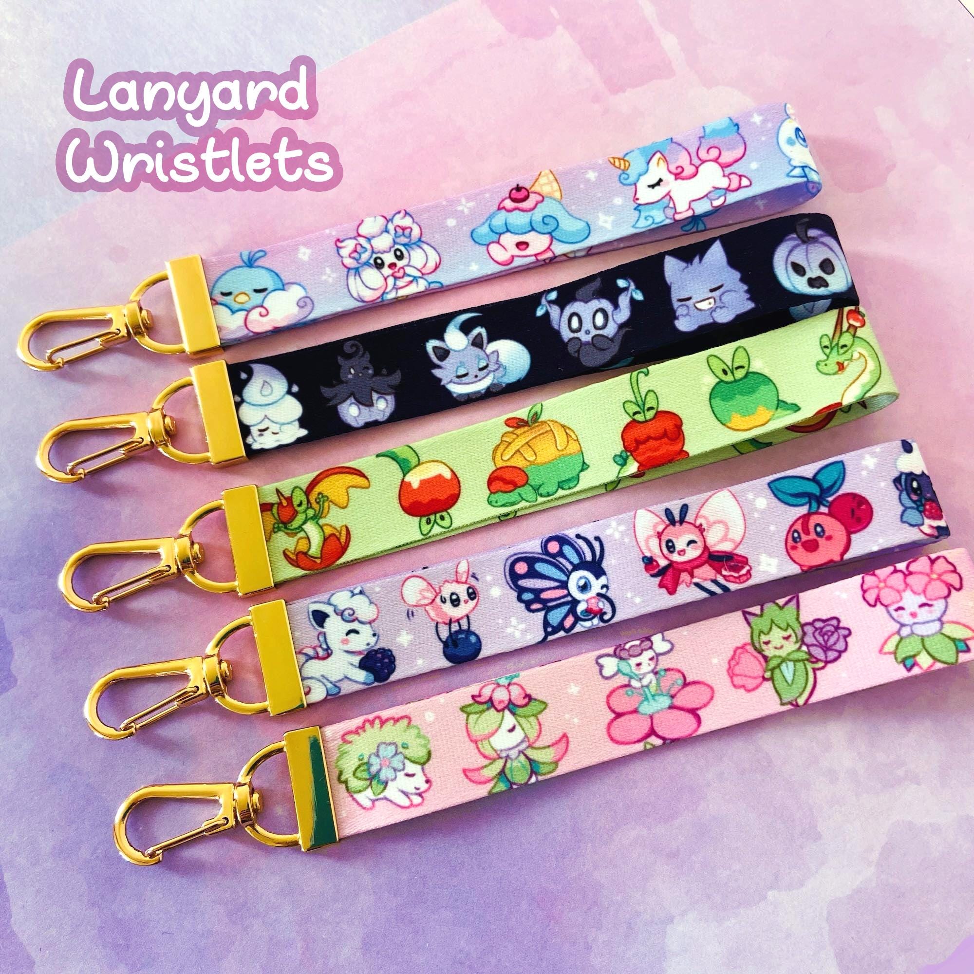 Lanyard Wristlets || 5" fabric lanyard with gold lobster clasp for car keys, bags, ID holder, ita bags, purse, key holder, cute colorful