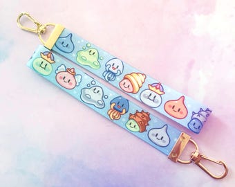DQ Slimes || Fabric Wristlet Lanyard Keychain, ID Holder