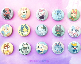 ACNH Villager 1.5" Circle Button | Cute Animal Pins