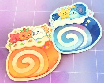 Sweet Roll Cakes || Waterproof Holo Sparkle Vinyl Stickers