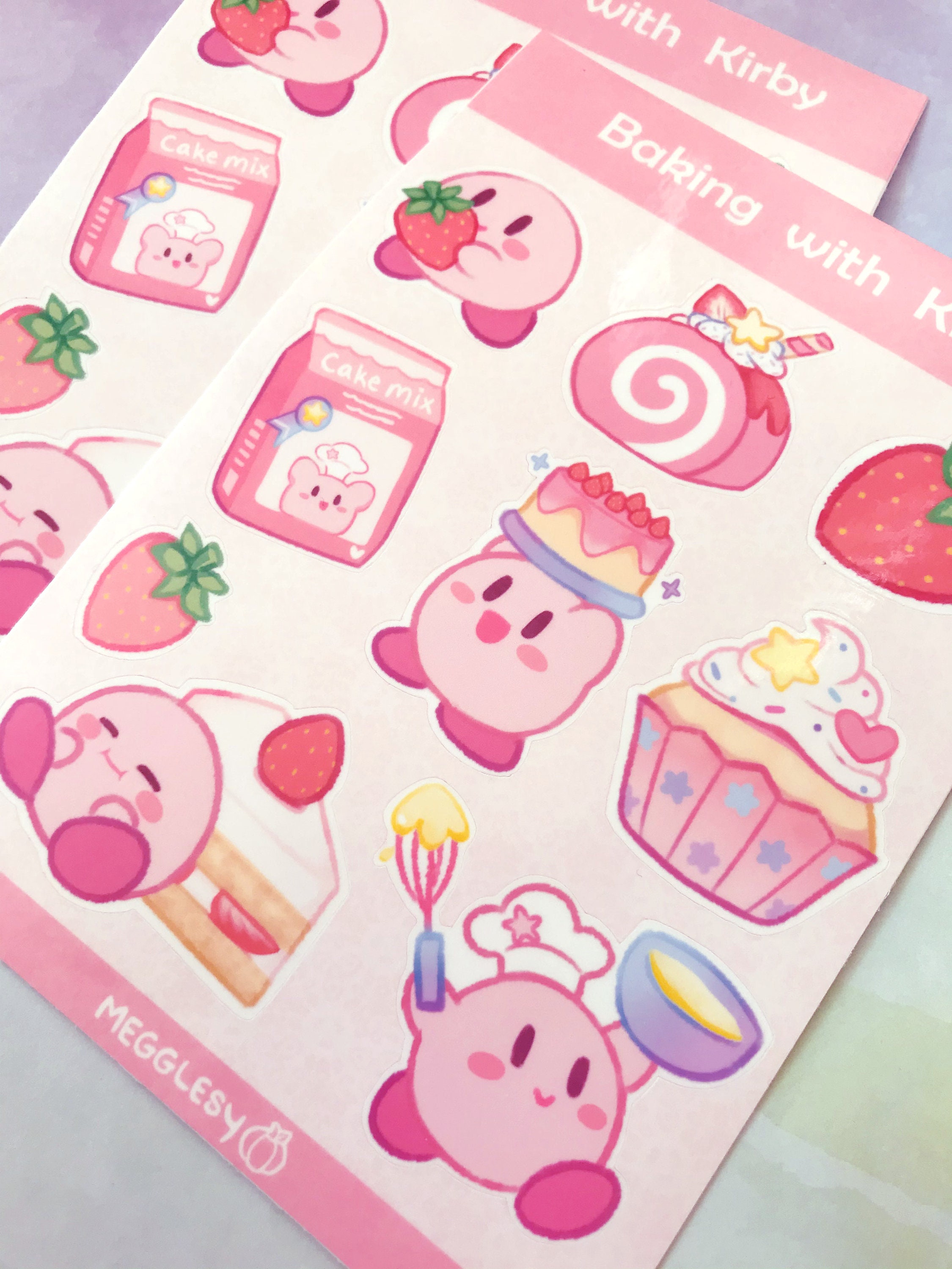 Baking With Kirby A6 Vinyl Sticker Sheet - Etsy