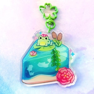 Froggy Lily Pad Cake  || 2.5&quot; Double Sided Acrylic Charm