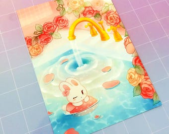 5 x 7 Bunny's Spa Day Art Print