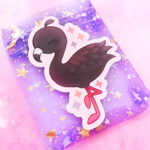 Black Flamingo || 3&quot; Glossy Vinyl Sticker