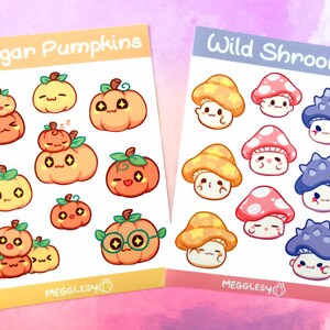 Pumpkins & Mushrooms || A6 Vinyl Sticker Sheets