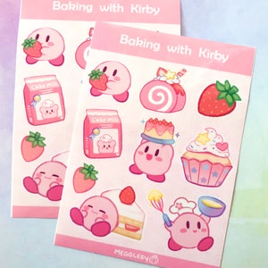 Baking With Kirby || A6 Vinyl Sticker Sheet