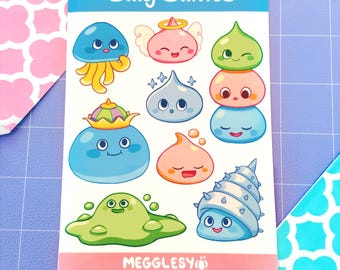 Silly Slimes || Dragon Quest A6 Vinyl Sticker Sheet
