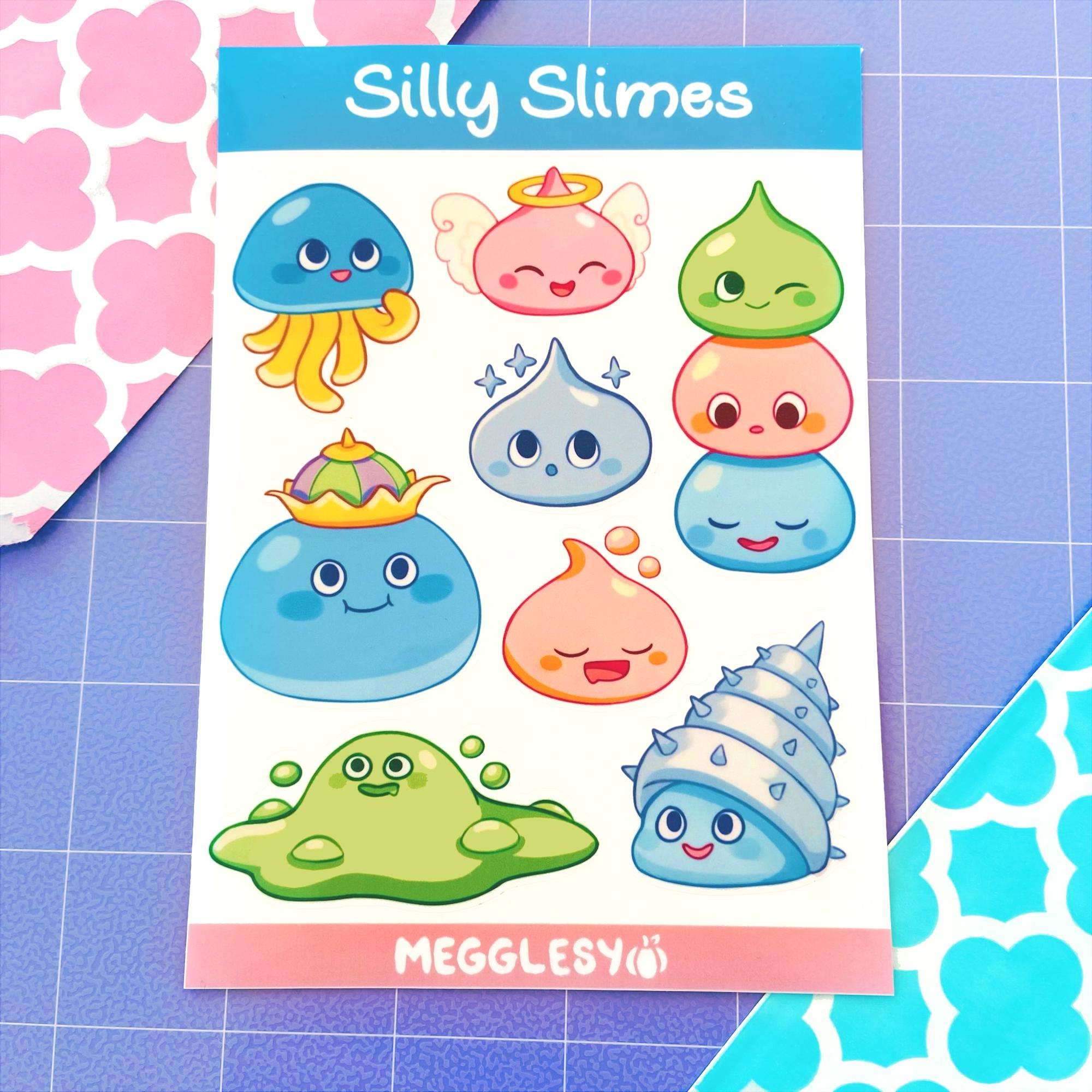 Silly Slimes || A6 Vinyl Sticker Sheet - Etsy