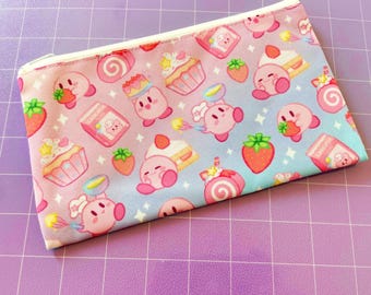Baking with Kirby || Pencil Case / Makeup Bag / Pouch for organization / travel bag