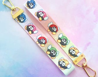 Para Biddy buds Wristlet Lanyard | Fabric Key Holder, Silver Clasp