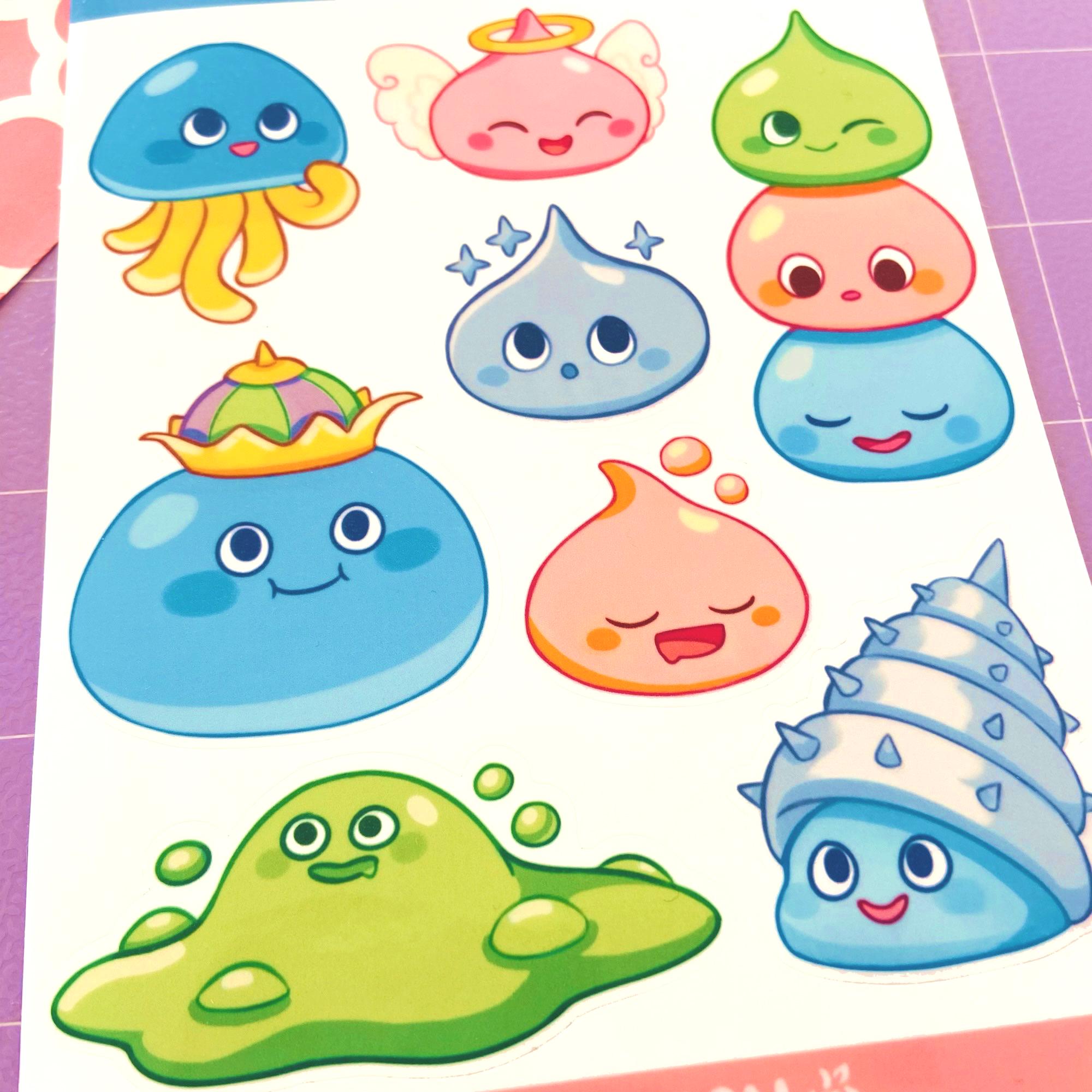 Silly Slimes || A6 Vinyl Sticker Sheet - Etsy