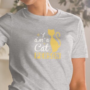 Express Your Love for Cats with Our &#39;I Am a Cat Person&#39; T-Shirt - Perfect Gift for Cat Owners, Gift For Mom, Funny Cat T-Shirt