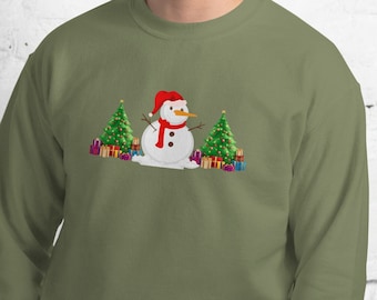 Snowman Sweatshirt: Unisex Holiday Crewneck Gift