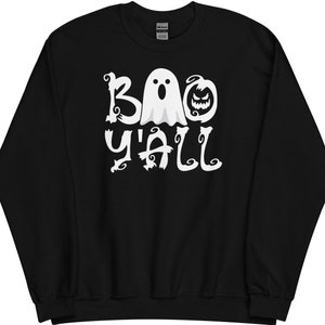 Boo Y&#39;all Halloween Sweatshirt, Gildan 18000 Cozy Southern Halloween Shirt
